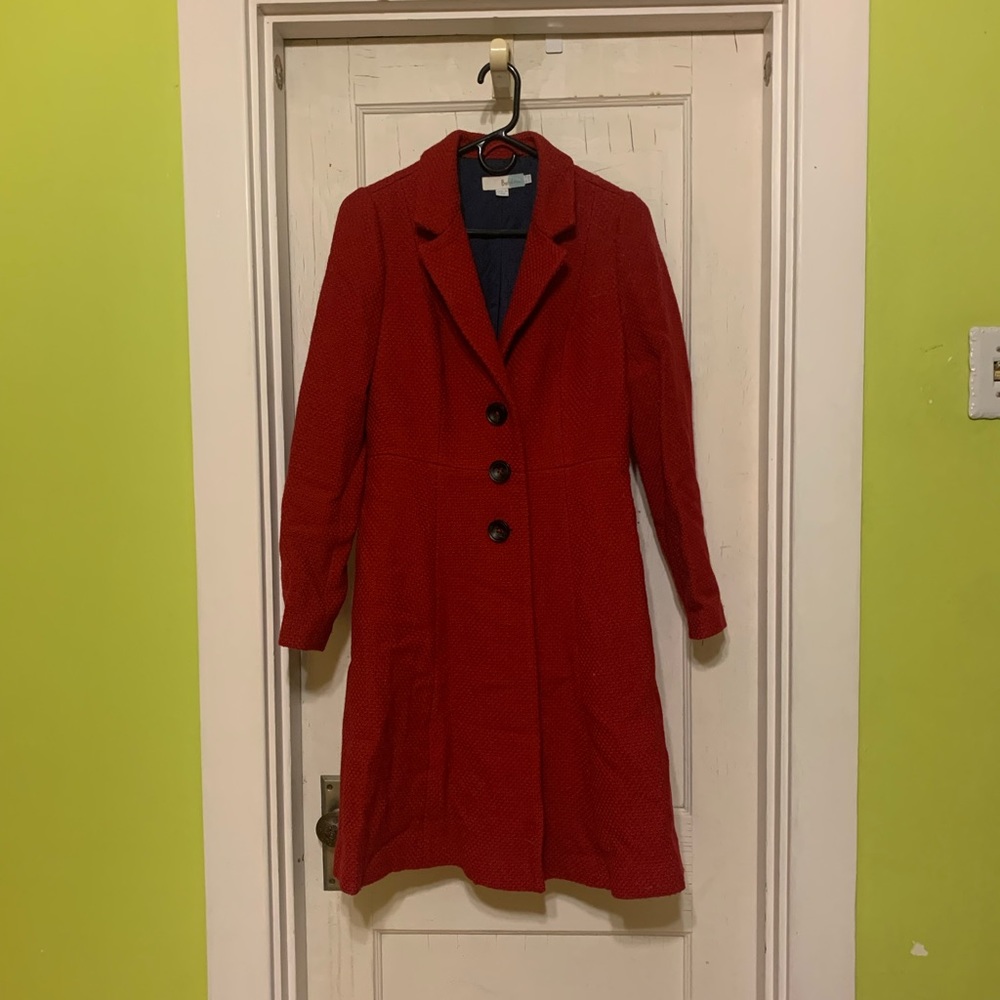 Boden long red coat